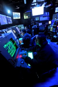 US Navy 110503-N-0569K-028 Sailors man their positions in the Carrier Air Traffic Control Center aboard USS Enterprise (CVN 65)