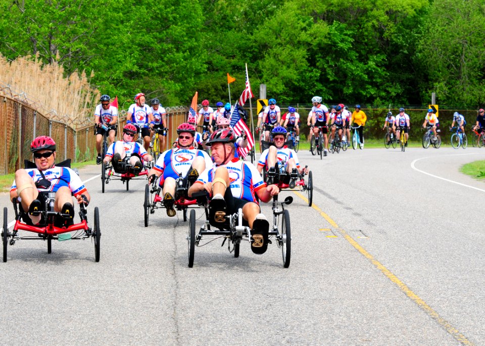 US Navy 110428-N-NR955-039 Wounded Warriors from the Hampton Roads region cycle throughout Naval Station Norfolk