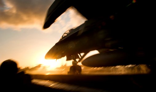 US Navy 110504-N-DR144-735 An F-A-18C Hornet launches from the Nimitz-class aircraft carrier USS Carl Vinson (CVN 70)