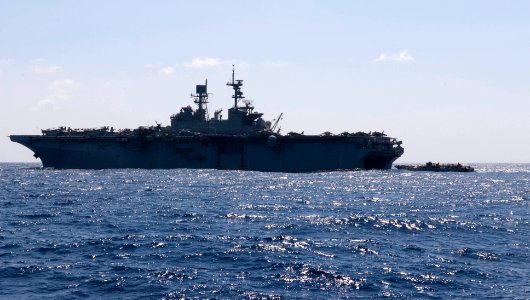 US Navy 110507-N-QP268-217 Landing Craft Utility (LCU) 1653 enters the well deck of USS Bataan (LHD 5) during an amphibious training exercise