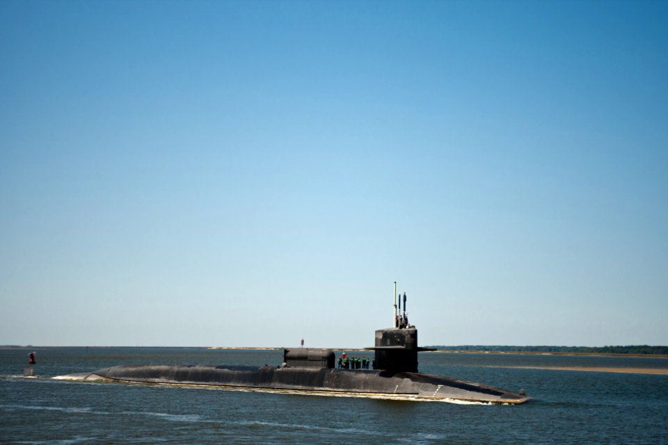 US Navy 110504-N-FG395-011 USS Florida (SSGN 728) departs Naval Submarine Base Kings Bay
