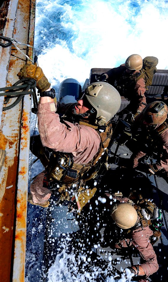 US Navy 110505-N-OS574-604 Marines participate in a visit, board, search and seizure, hook and pull exercise