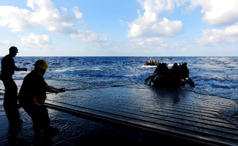 US Navy 110507-N-OS574-141 Marines participate in small boat operations with USS Mesa Verde (LPD 19)