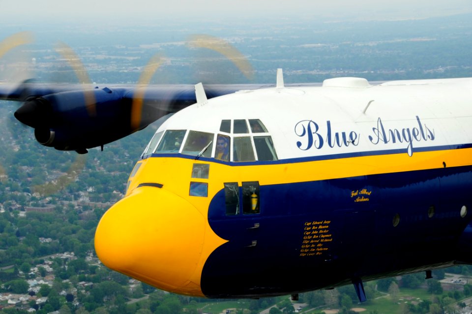 US Navy 110512-N-IR859-035 Marine Capt. Edward Jorge flies over Indianapolis during a photo shoot with Red Eagle Air Sports