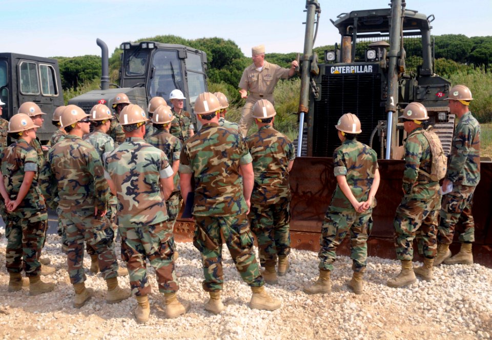 US Navy 110512-N-AW868-332 Master Chief Petty Officer of the Navy (MCPON) Rick West addresses Seabees assigned to A Company of Naval Mobile Constr
