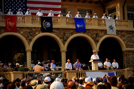 US Navy 110511-N-YR391-009 Chief of Naval Operations Adm. Gary Roughead delivers remarks during Military Appreciation Day at The Players Championsh photo
