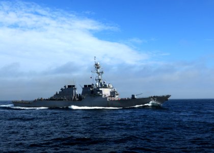 US Navy 110514-N-YM590-013 The guided-missile destroyer USS Mitscher (DDG 57) is underway in the Atlantic Ocean photo