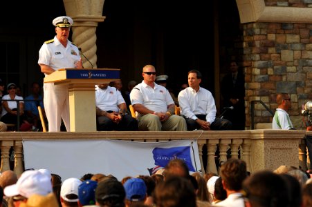 US Navy 110511-N-YR391-008 Chief of Naval Operations Adm. Gary Roughead delivers remarks during Military Appreciation Day at The Players Championsh photo