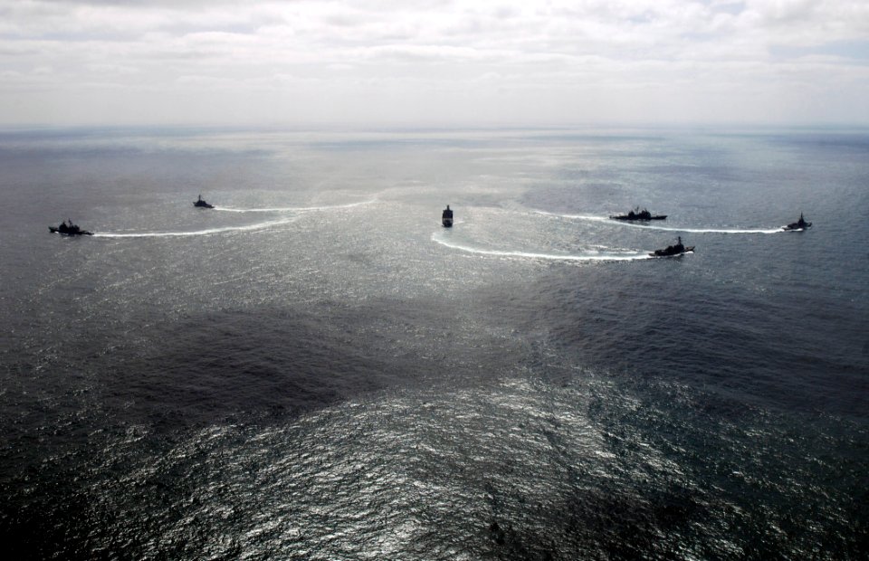 US Navy 110518-N-DU438-526 The George H.W. Bush Carrier Strike Group conducts maneuvers