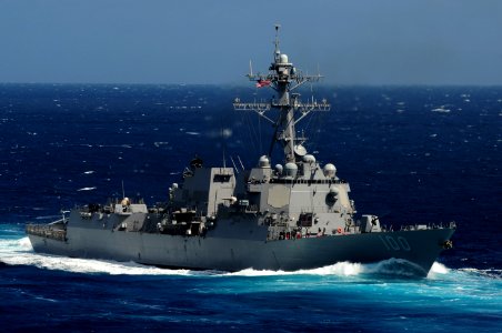 US Navy 110518-N-OI955-090 The Arleigh Burke-class guided-missile destroyer USS Kidd (DDG 100) is underway in the Pacific Ocean