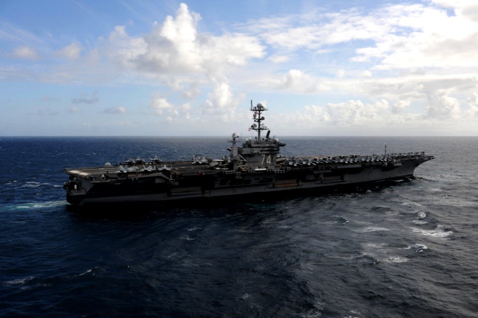US Navy 110518-N-OY799-149 The Nimitz-class aircraft carrier USS John C. Stennis (CVN 74) is underway in the Pacific Ocean during a simulated strai