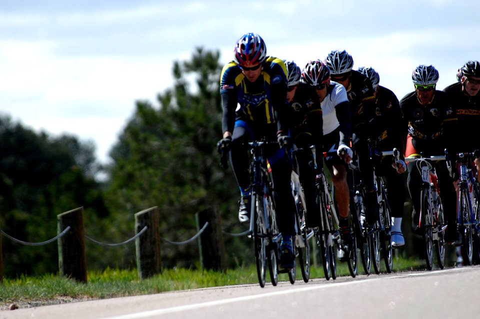 US Navy 110520-N-CD297-022 Lt. John C. Edmonston, a member of Team Navy-Coast Guard, participates in the 30-kilometer upright bike road race