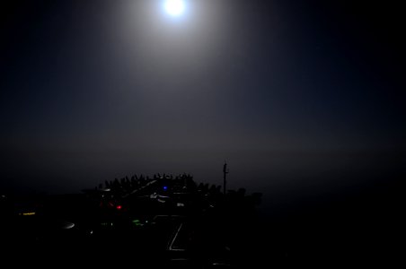 US Navy 110518-N-UO379-063 Sailors and Marines conduct aircraft maintenance on the flight deck of the aircraft carrier USS Ronald Reagan (CVN 76) u photo