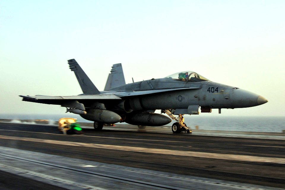 US Navy 110520-N-1004S-698 An F-A-18C assigned to the Death Rattlers of Marine Fighter Attack Squadron (VMFA) 323 catapults from the aircraft carri