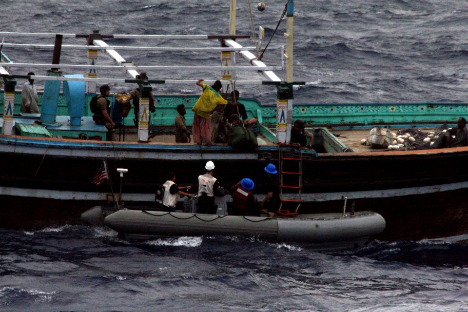 US Navy 110519-N-6971H-191 The visit, board, search, and seizure team from the guided-missile destroyer USS Hopper (DDG 70)