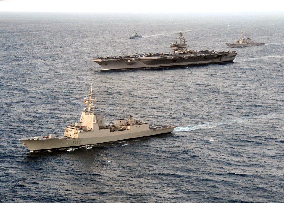 US Navy 110520-N-VQ827-509 NATO ships are underway in formation during the British navy-sponsored joint exercise Saxon Warrior 11