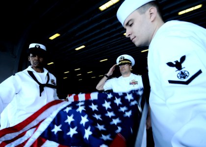 US Navy 110521-N-7508R-015 Capt. Erik Ross, executive officer of the multipurpose amphibious assault ship USS Bataan (LHD 5) photo