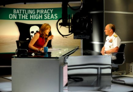 US Navy 110526-N-PO203-168 Rear Adm. Nevin P. Carr, Chief of Naval Research, speaks with Chris Jansing during an appearance on the MSNBC network ne