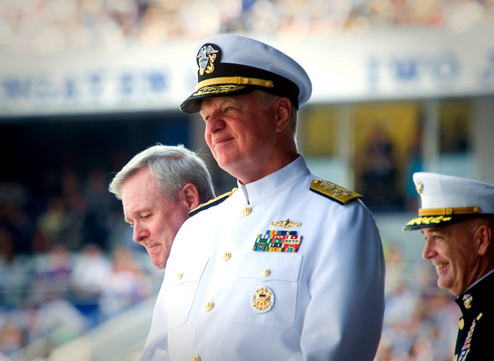 US Navy 110527-N-ZB612-164 Chief of Naval Operations (CNO) Adm. Gary Roughead participates in the Naval Academy Class of 2011 graduation and commis