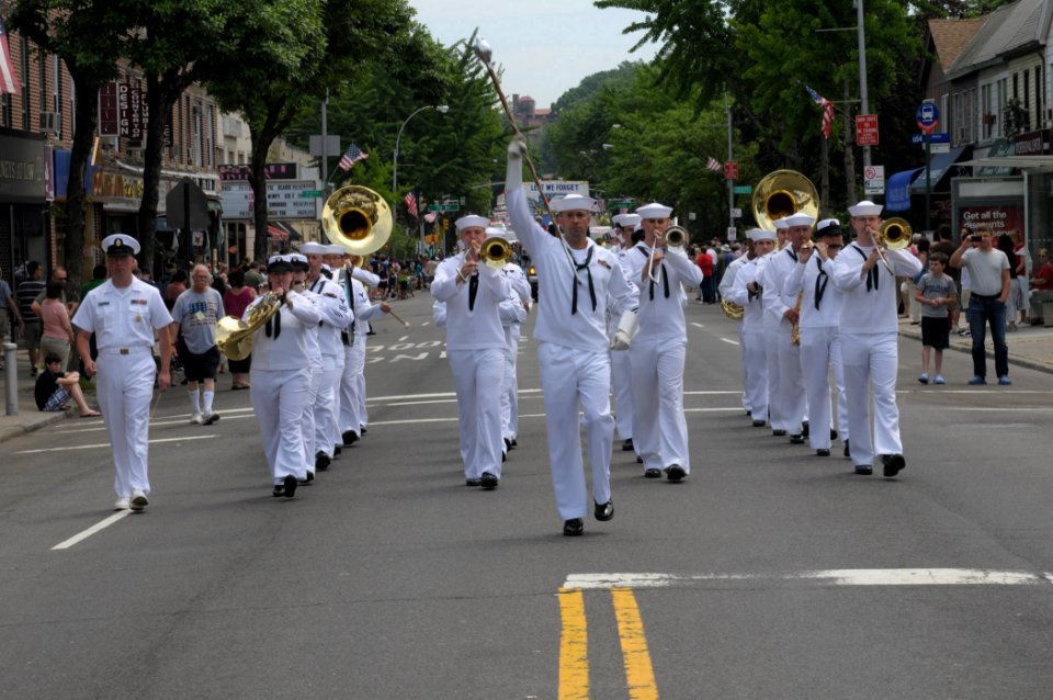 US Navy 110529-N-VK779-034 Sailors perform and march in the Forest Hills Parade to celebrate military appreciation day during the 24th annual Fleet