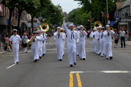 US Navy 110529-N-VK779-034 Sailors perform and march in the Forest Hills Parade to celebrate military appreciation day during the 24th annual Fleet