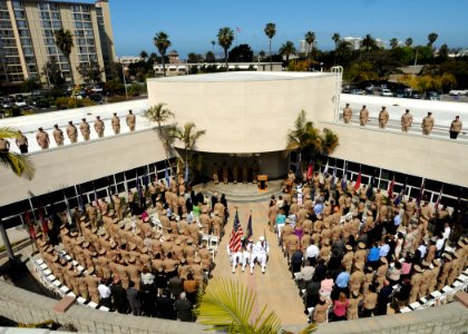 US Navy 110603-N-VV376-046 Sailors, Marines and guests attend a change of command ceremony photo