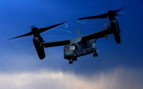 US Navy 110602-N-OS574-220 An MV-22B Osprey assigned to Marine Medium Tiltrotor Squadron (VMM) 263 (Reinforced), from the 22nd Marine Expeditionary