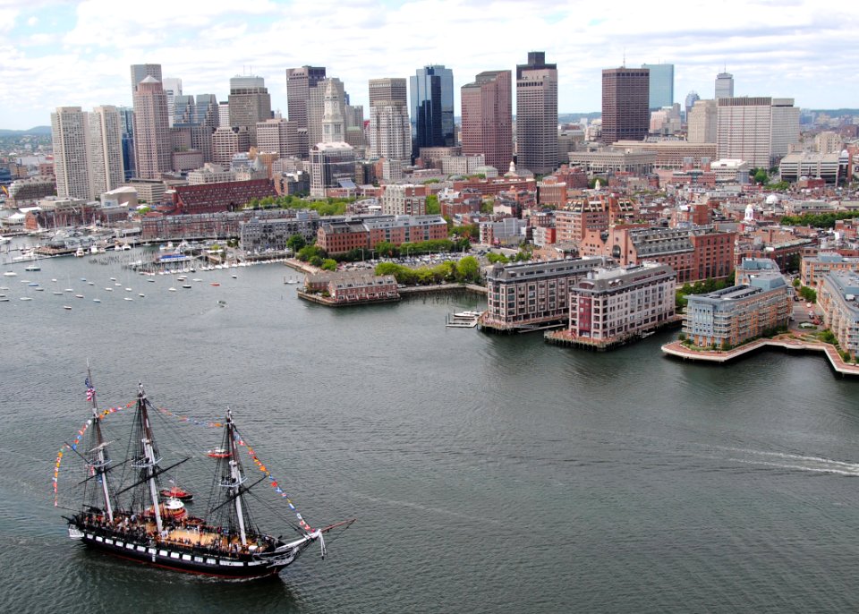 US Navy 110603-N-SH953-005 USS Constitution sails into Boston Harbor during an underway Battle of Midway commemoration