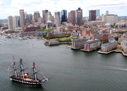 US Navy 110603-N-SH953-005 USS Constitution sails into Boston Harbor during an underway Battle of Midway commemoration