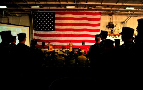 US Navy 110603-N-MH885-009 Capt. David A. Lausman, commanding officer of the aircraft carrier USS George Washington (CVN 73) photo