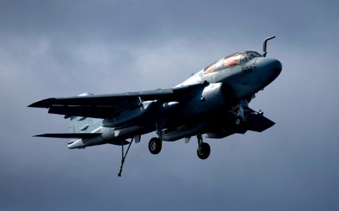 US Navy 110606-N-TU221-218 An EA-6B Prowler assigned to Early Warning Attack Squadron (VAQ) 134 maneuvers during an air power demonstration over th