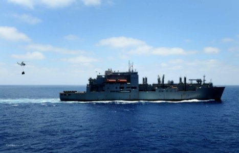 US Navy 110613-N-EC658-006 The Military Sealift Command dry cargo and ammunition ship USNS Robert E. Peary (T-AKE 5) operates in the Mediterranean