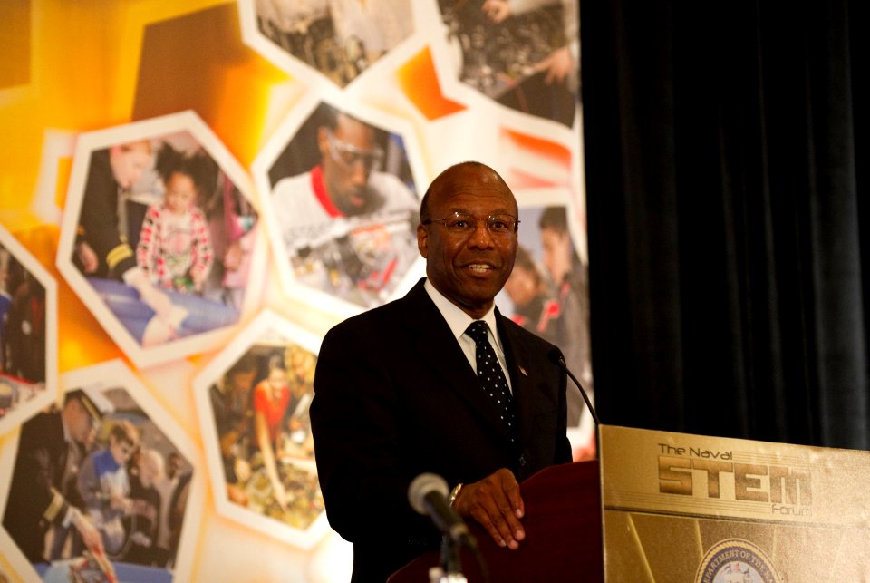 US Navy 110615-N-PO203-101 Dr. Clifford Stanley, Under Secretary of Defense for Personnel and Readiness, delivers remarks at the Office of Naval Re