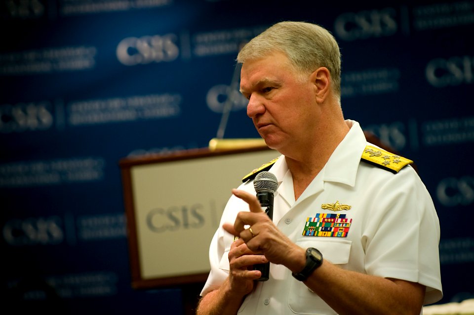 US Navy 110616-N-ZB612-080 During the Military Strategy Forum, Chief of Naval Operations (CNO) Adm. Gary Roughead answers questions on