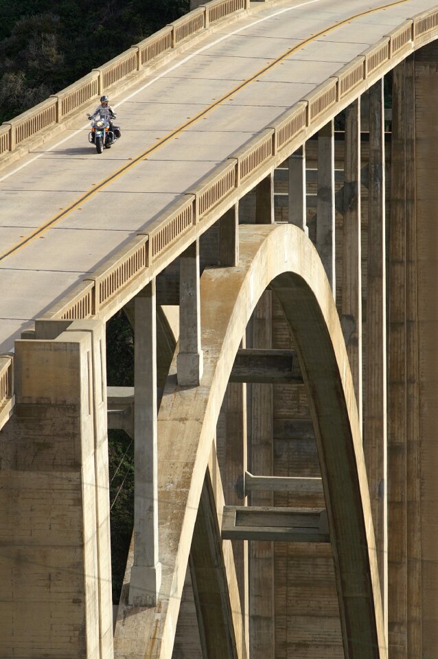 Rider harley davidson bridge america