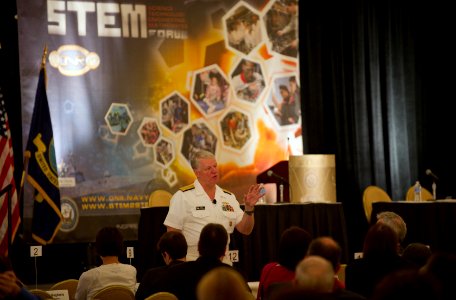US Navy 110616-N-PO203-157 Chief of Naval Operations (CNO) Adm. Gary Roughead addresses nearly 600 leaders in academia, business and government