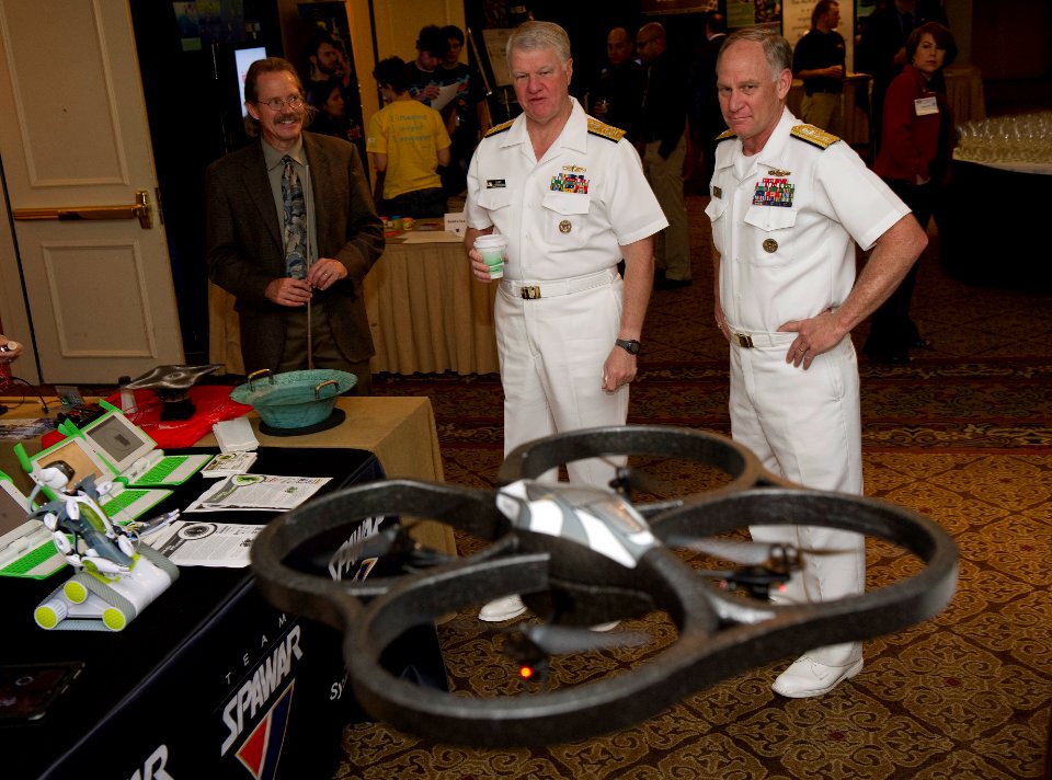 US Navy 110616-N-PO203-113 Chief of Naval Operations (CNO) Adm. Gary Roughead, left, and Rear Adm. Nevin Carr, Chief of Naval Research, observe a c