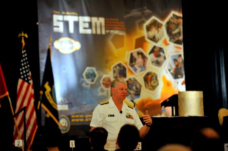 US Navy 110616-N-ZB612-034 Chief of Naval Operations (CNO) Adm. Gary Roughead answers questions from the audience during the Naval STEM Forum