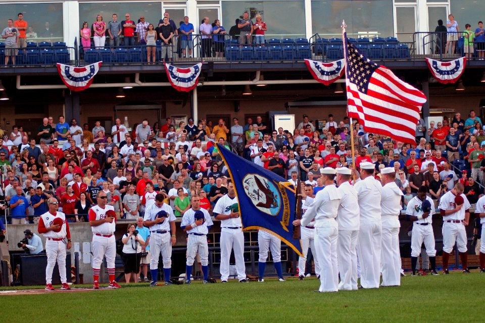 US Navy 110621-N-ZL585-498 A color guard assigned to Navy Operational Support Center (NOSC) Rock Island, Ill., parades the colors during opening ce
