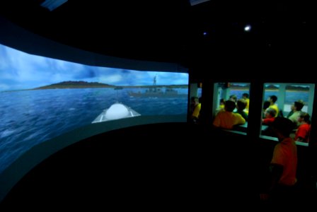US Navy 110620-N-OA833-001 Students in the U.S. Naval Academy annual Summer Seminar program participate in the ship handling simulation workshop