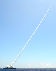 US Navy 110620-O-ZZ999-001 A Standard Missile (SM 2) is fired from HMAS Sydney (FFG 3) during a live-fire exercise near the Pacific Missile Range o