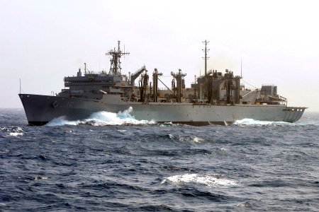 US Navy 110623-N-EE987-732 The Military Sealift Command fast combat support ship USNS Bridge (T-AOE 10) is underway in the Arabian Sea