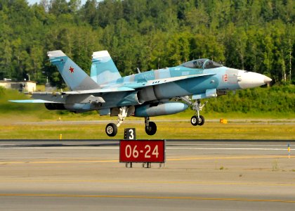 US Navy 110624-N-GO535-745 n F-A-18C Hornet assigned to the Fighting Omars of Fighter Squadron Composite (VFC) 12 takes off from Runway 6 at Elmend photo