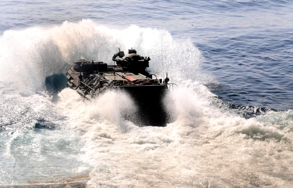 US Navy 110623-N-EC658-009 An amphibious assault vehicle assigned to Battalion Landing Team, 2nd Battalion, 2nd Marine Regiment, 22nd Marine Expedi