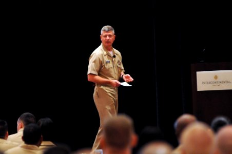US Navy 110629-N-AD372-091 Master Chief Petty Officer of the Navy (MCPON) Rick D. West speaks at the Navy Counselors Association Conference
