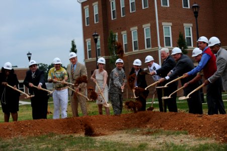 US Navy 110627-N-MG658-155 Guests and officials break ground on the USO Wounded Warrior and Family Center at Fort Belvoir