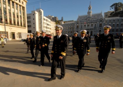 US Navy 110624-N-ZI300-130 Chilean navy Adm. Fransico Garcia-Huidobro Campos leads a group of senior officers participating in the Pacific phase of