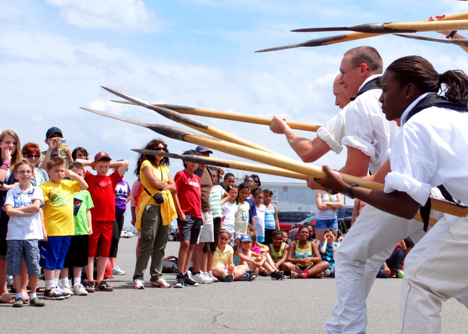US Navy 110629-N-AU127-032 Sailors assigned to USS Constitution demonstrate 17th century boarding pike drills at the Charlestown Navy Yard during B