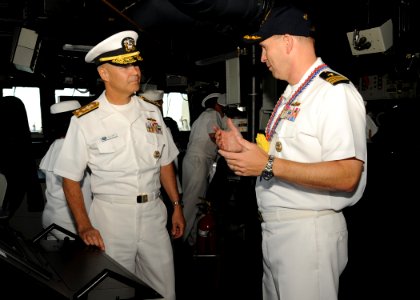 US Navy 110701-N-DI719-064 Vice Adm. Richard Hunt, commander of Naval Surface Force, U.S. Pacific Fleet, is given a tour of the guided-missile dest