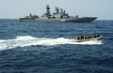 US Navy 110628-N-XZ912-065 The visit, board, search and seizure team assigned to the guided-missile destroyer USS James E. Williams (DDG 95) partic